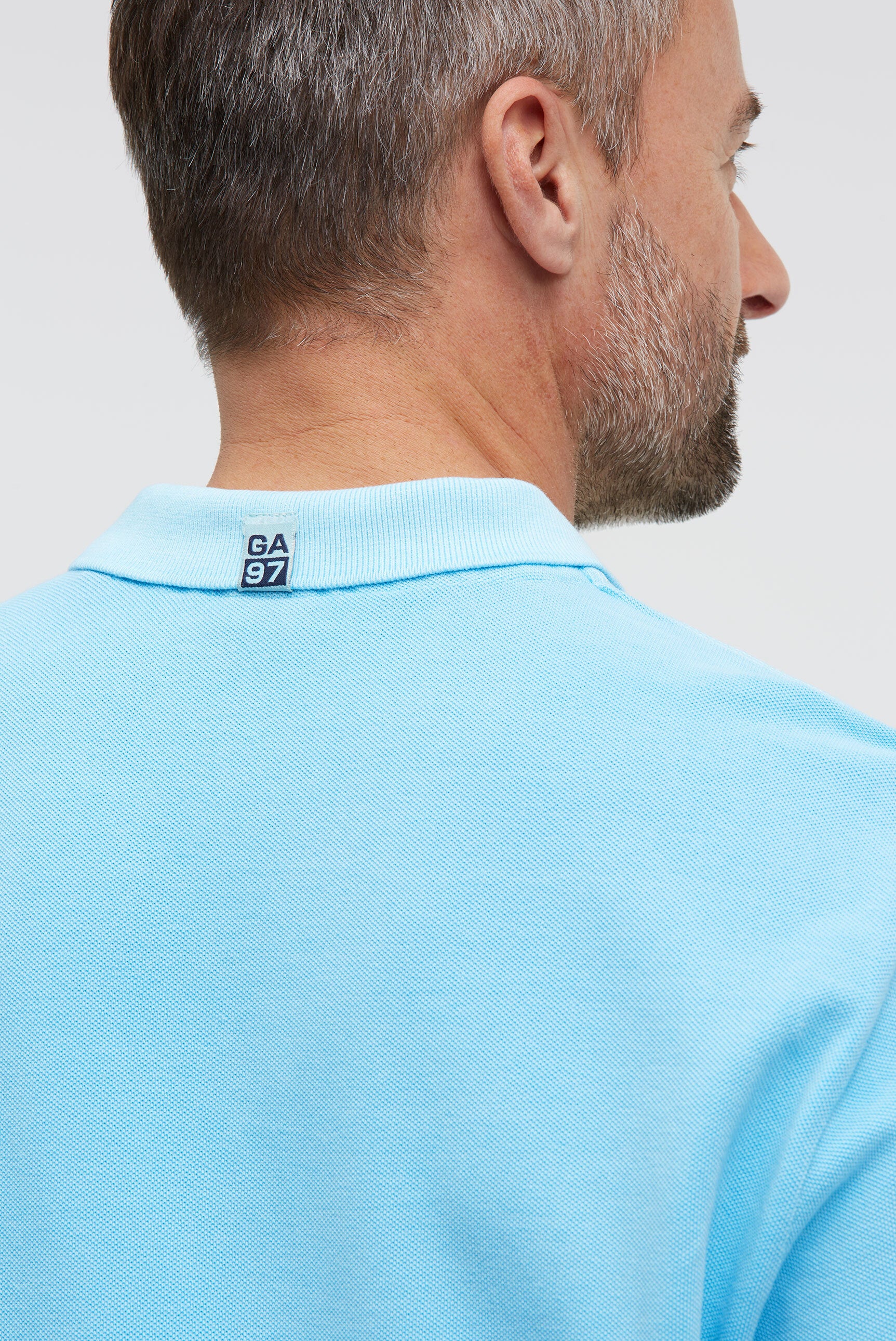 Poloshirt Kurzarm aus Pikee mit Rubber Logo aquarius