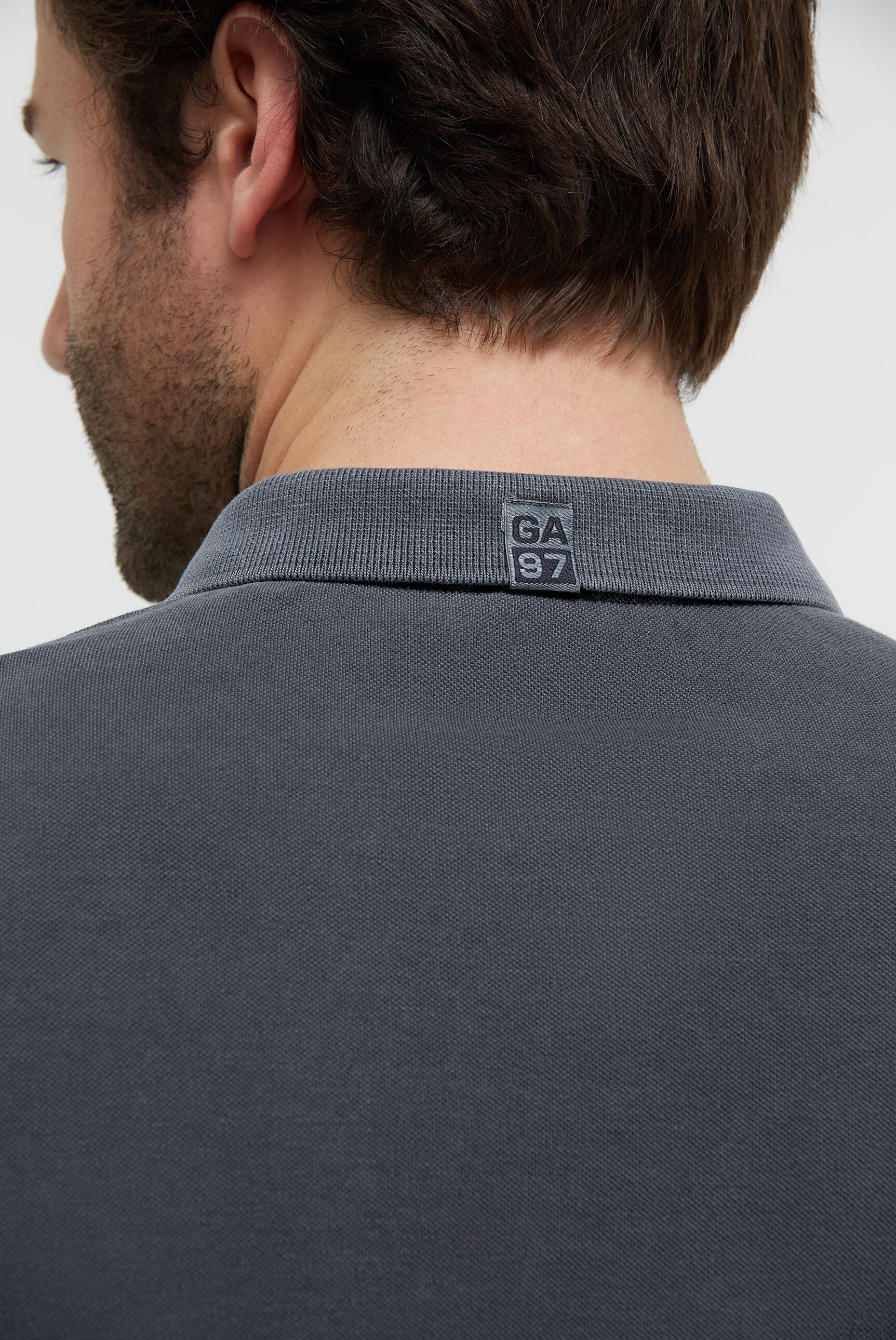 Poloshirt Kurzarm aus Pikee mit Rubber Logo blue navy