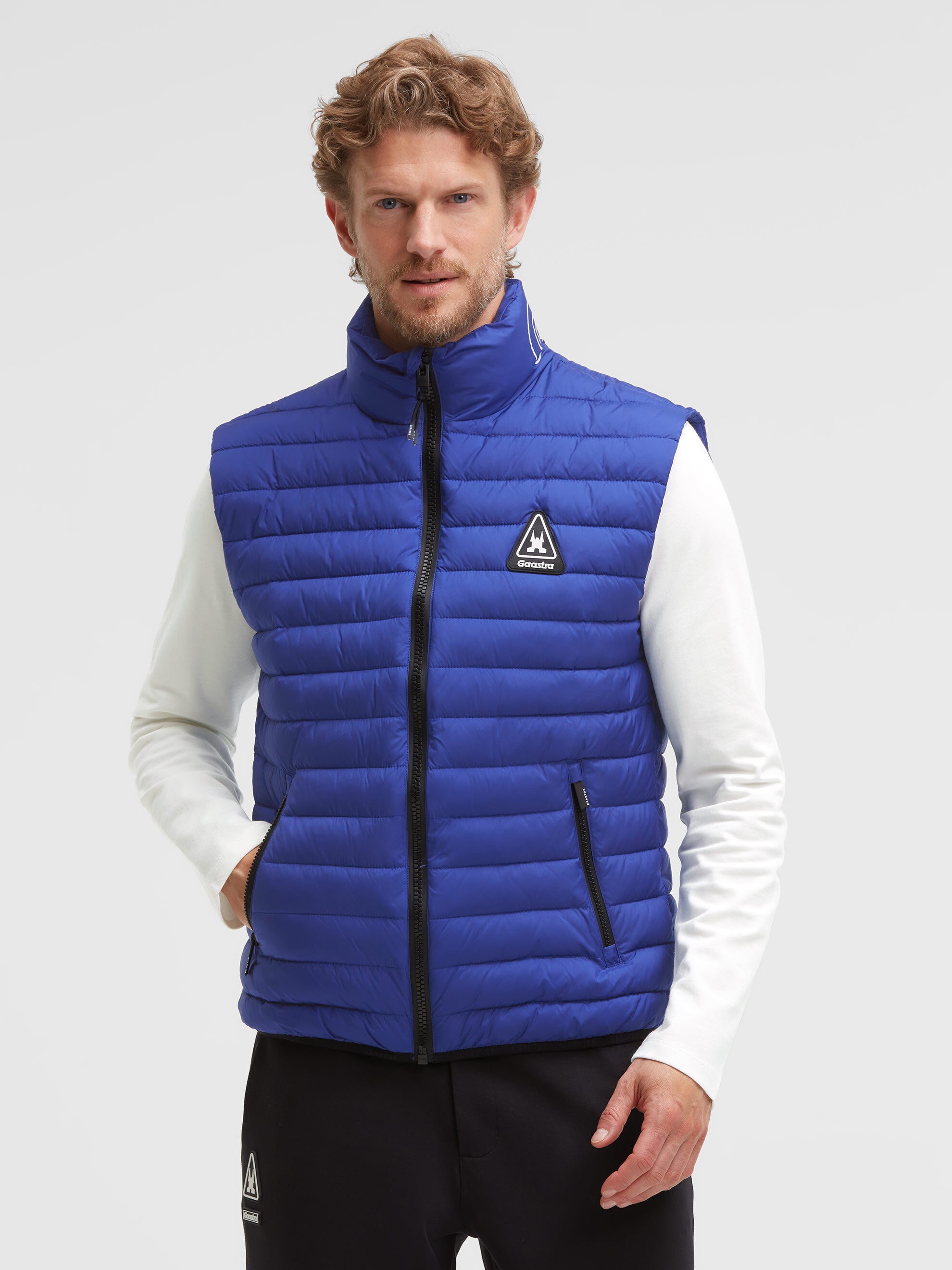 Steppweste mit Logo-Details marina blue