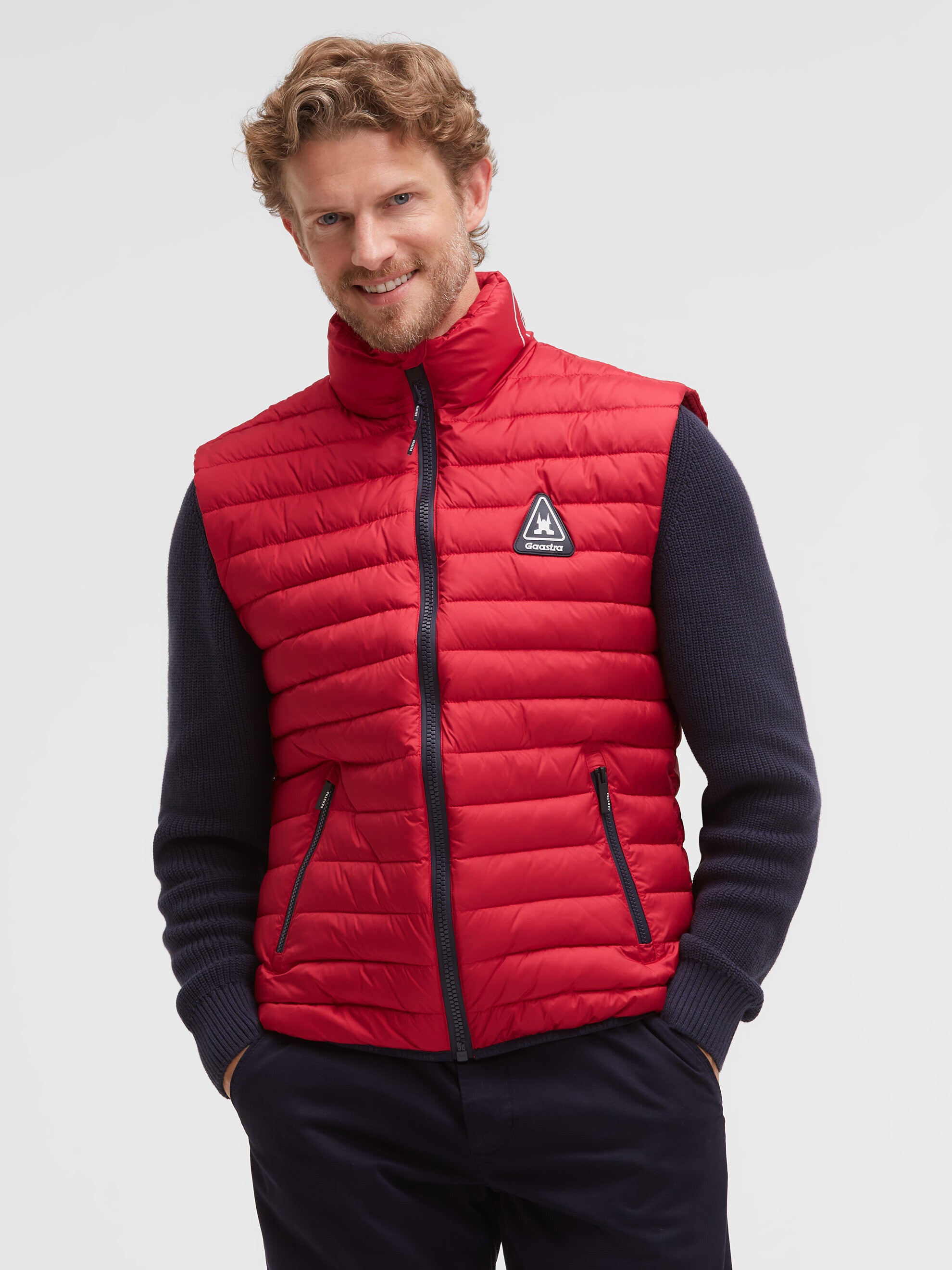 Steppweste mit Logo-Details preppy red
