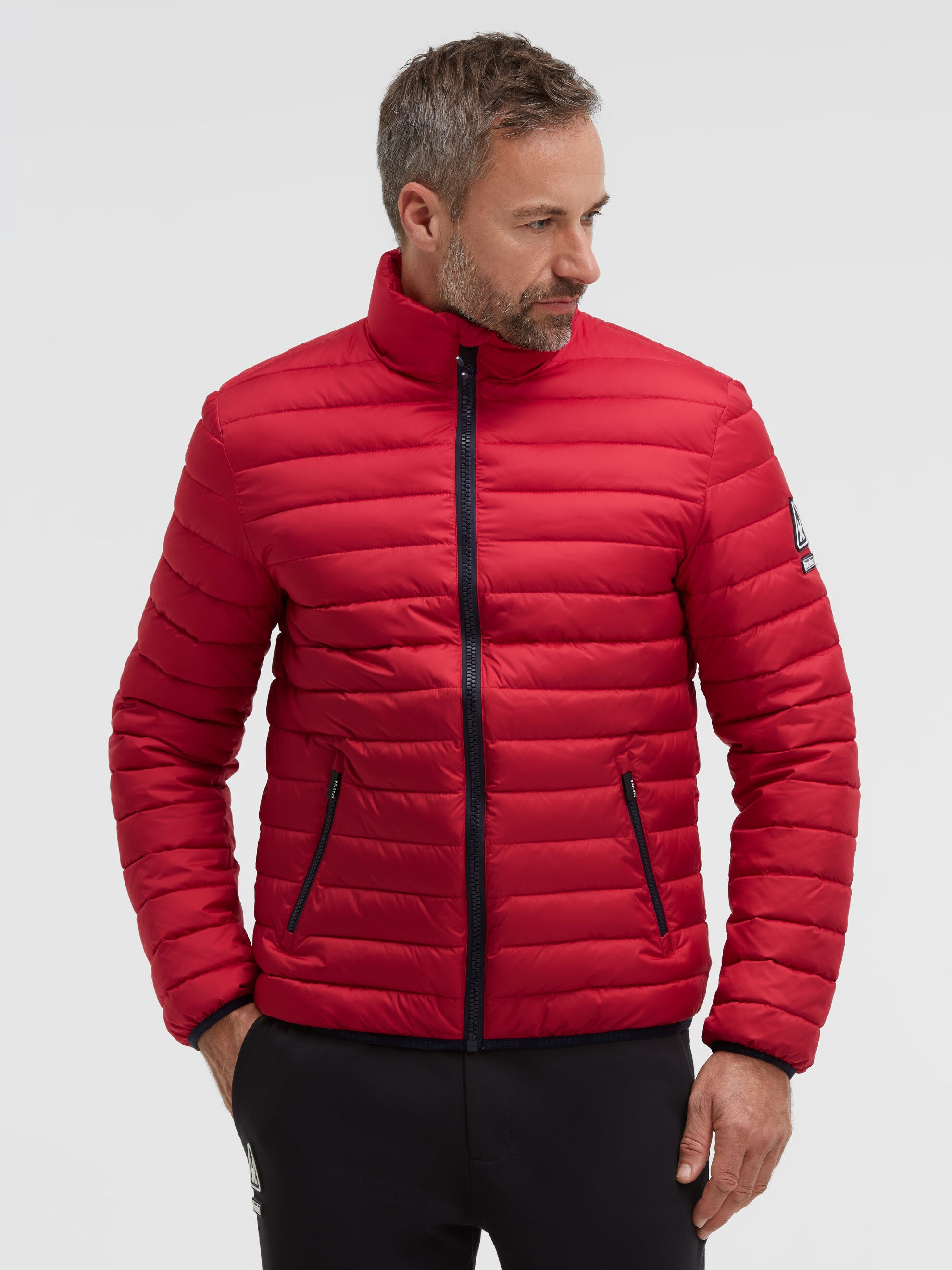 Steppjacke mit Rubber Patches preppy red