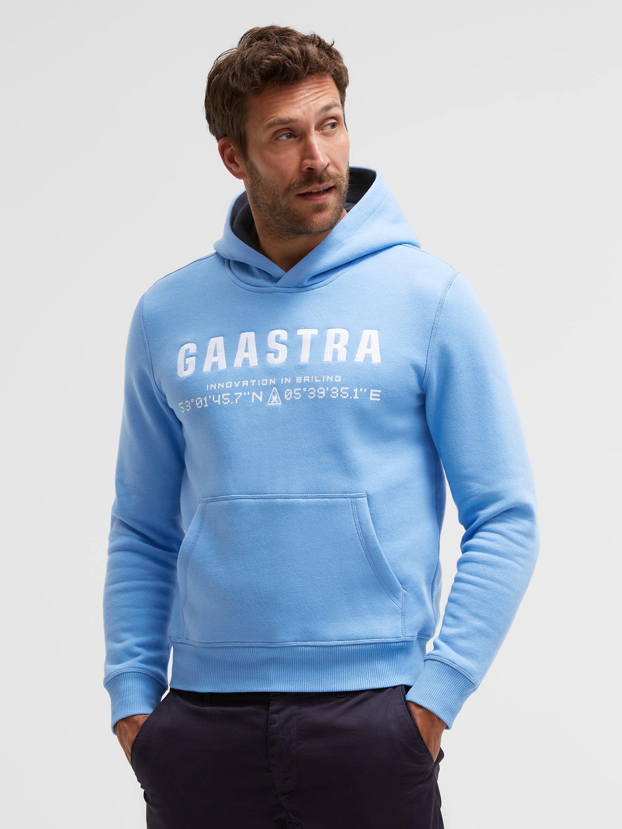 Hoodie mit Logo-Stickerei arcticblue