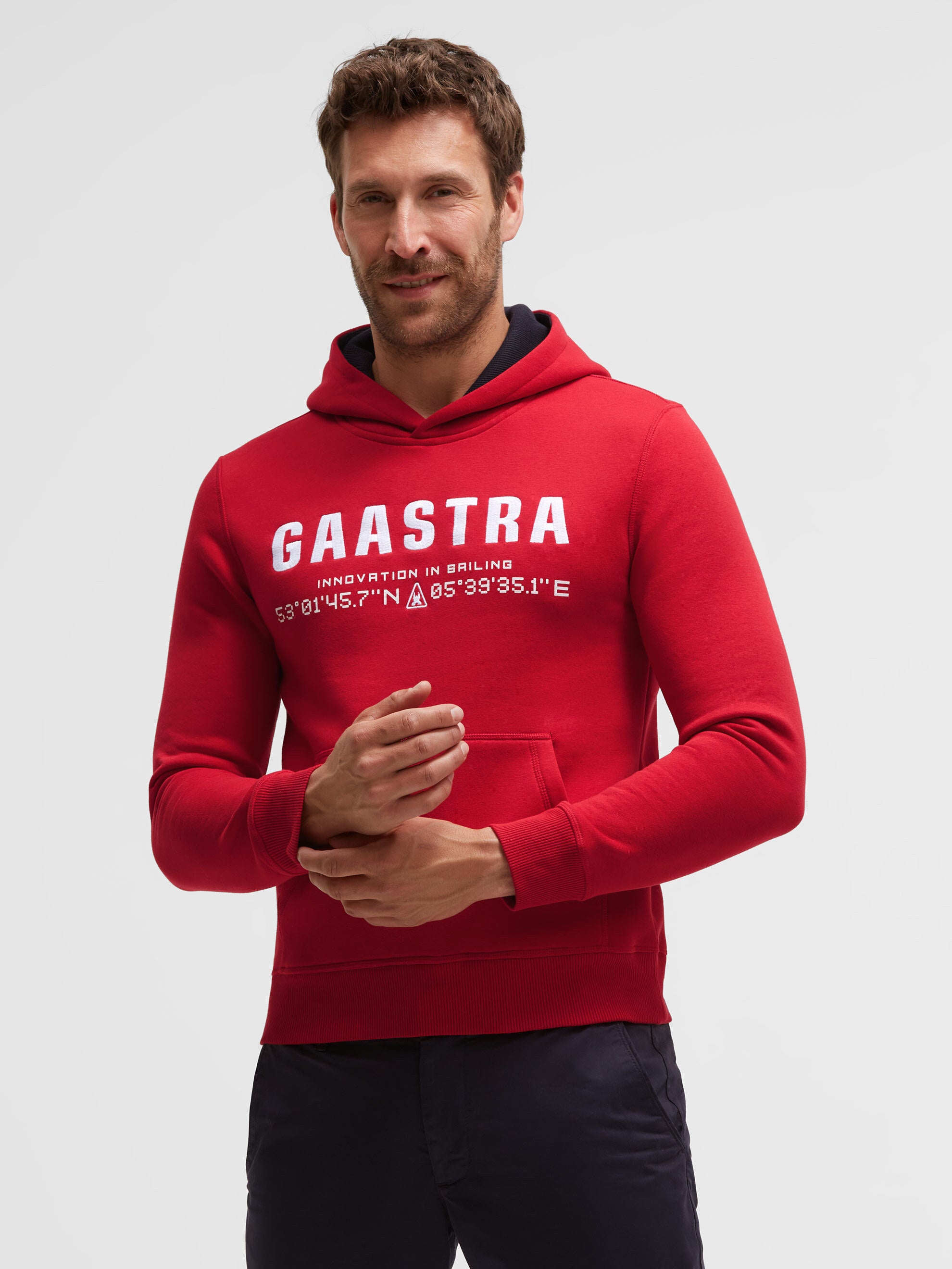 Hoodie mit Logo-Stickerei preppy red