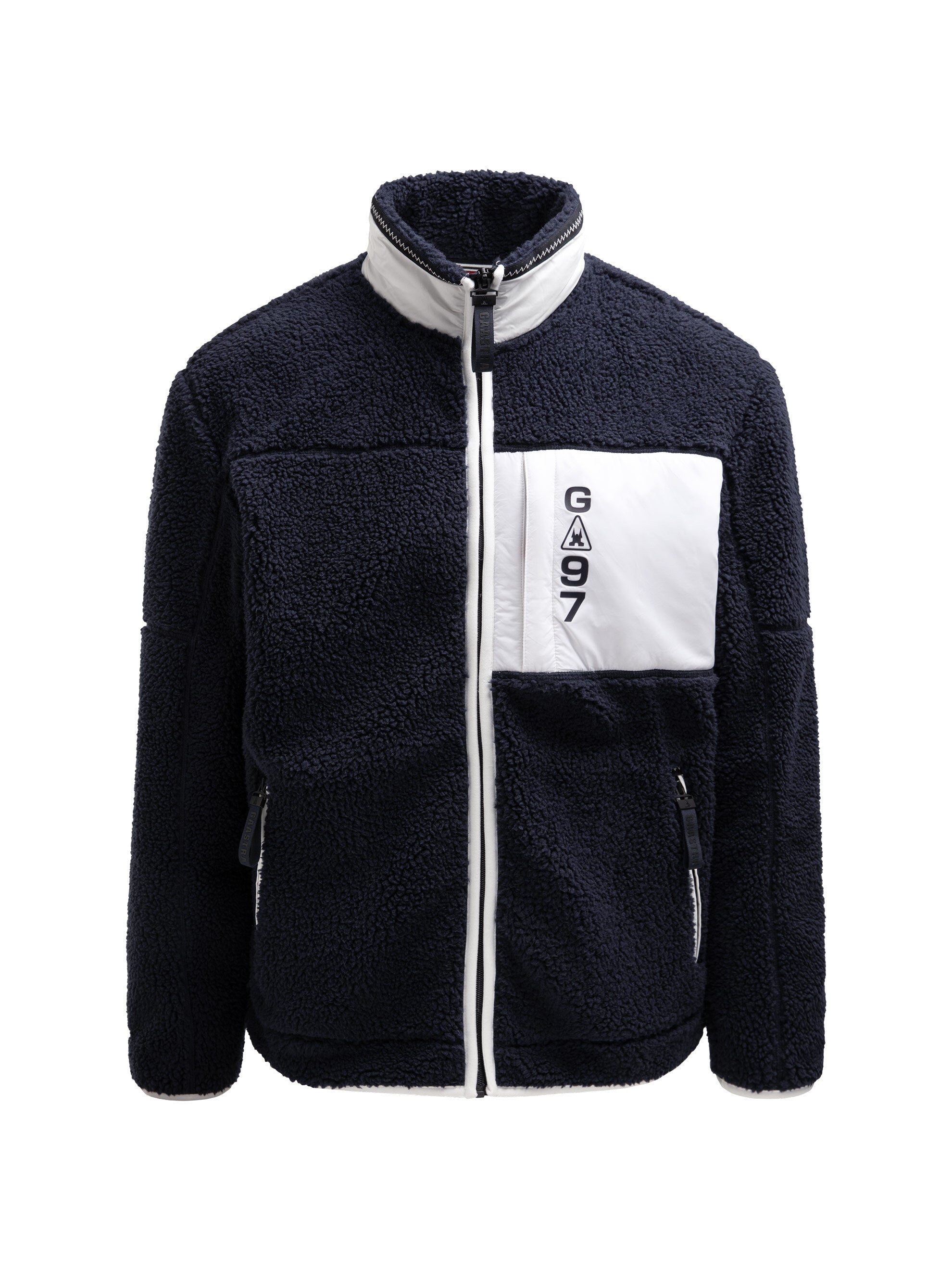 Jacke im Sherpa-Look mit Colour-Design blue whale