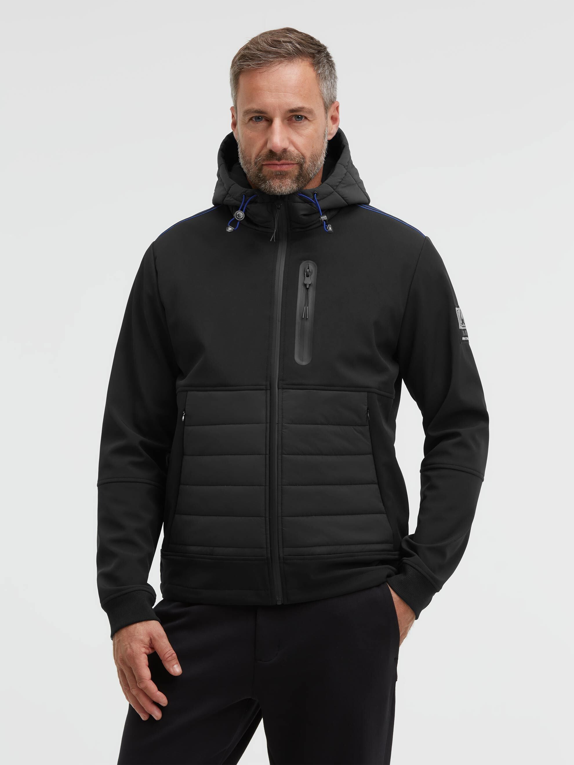 Softshelljacke mit Steppkapuze black