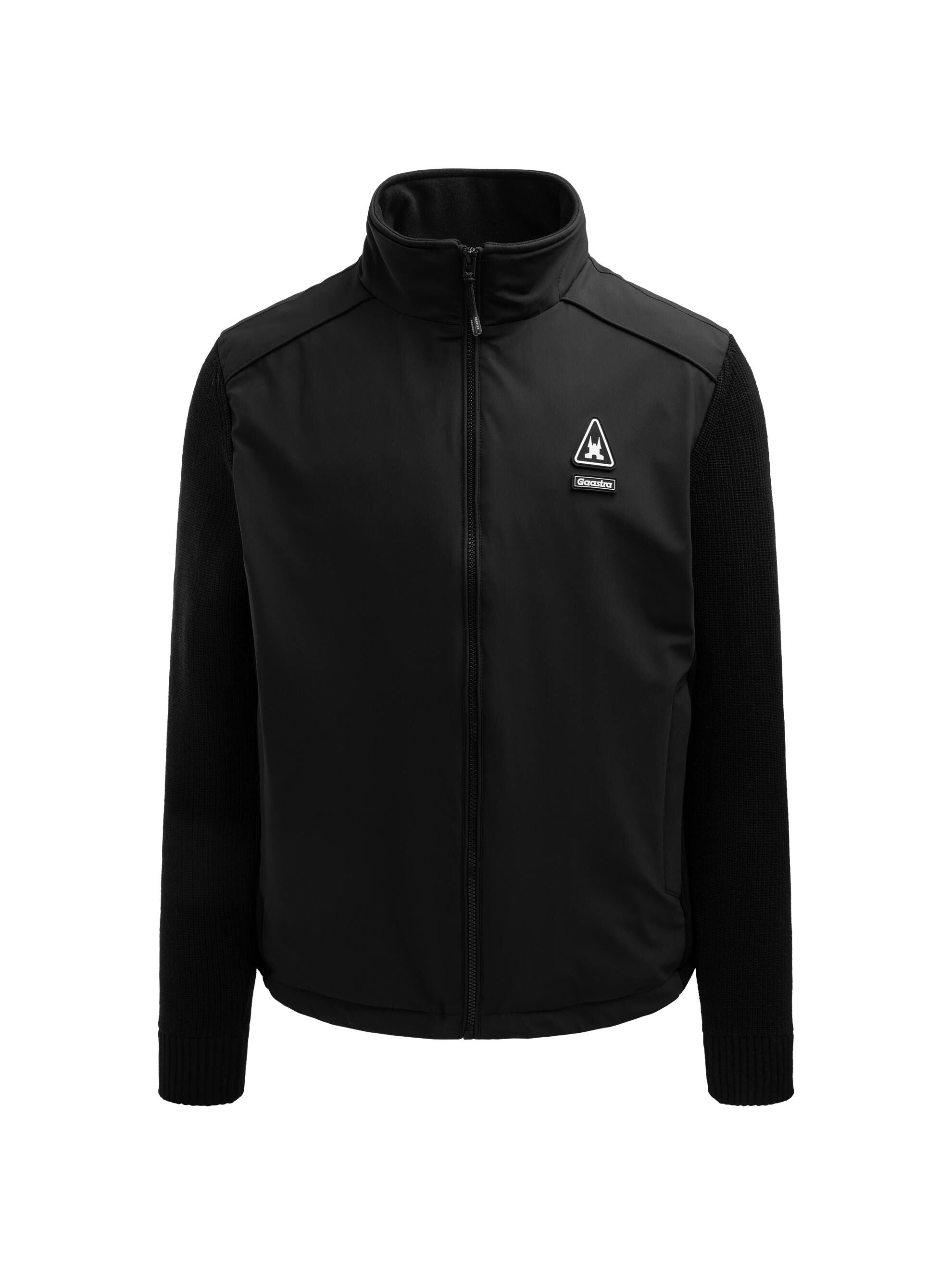 Hybrid jacket with knit sleeves