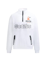 Troyer-Sweatshirt mit Zipper und Artwork opticwhite