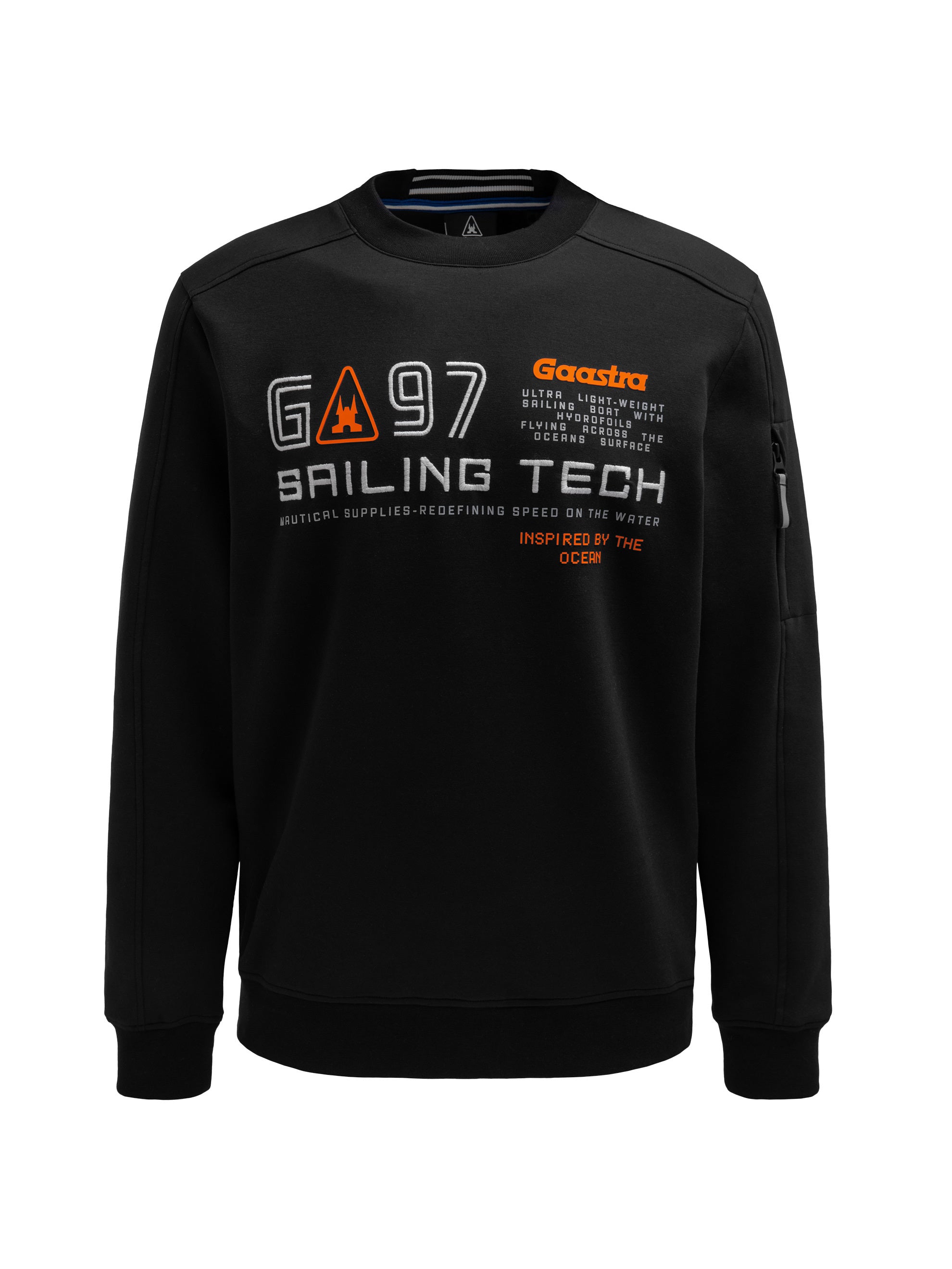 Interlock-sweatshirt met print en zak op de mouw