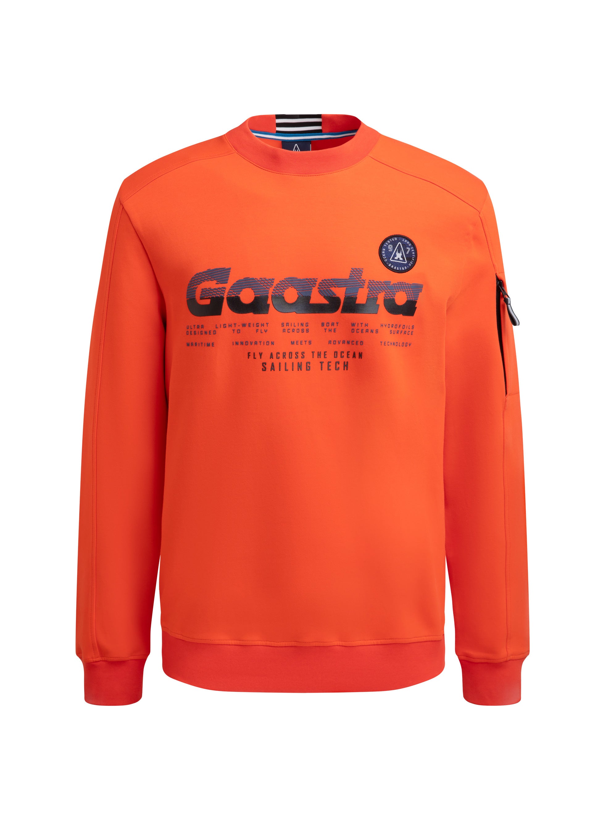 Interlock-sweatshirt met print en zak op de mouw