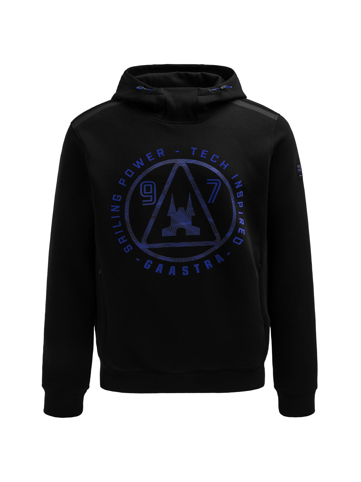 Hoodie van interlock met rubberen opdruk