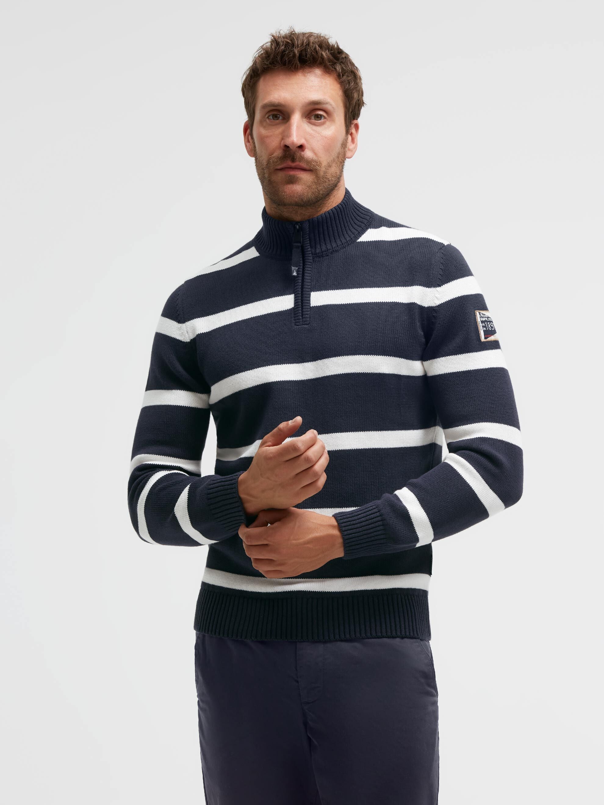 Troyer-Pullover mit Streifenmuster blue whale