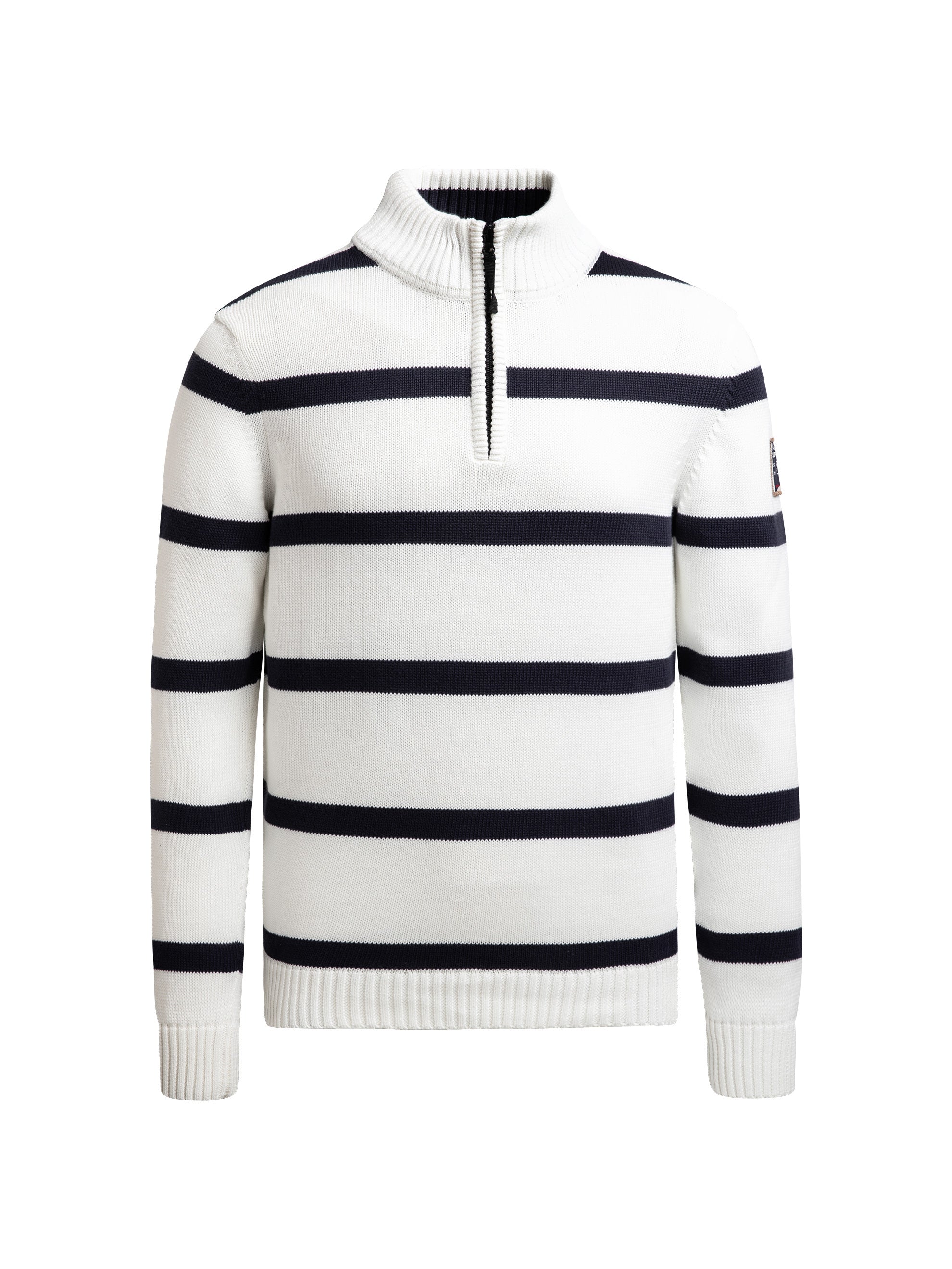 Troyer-Pullover mit Streifenmuster ivory